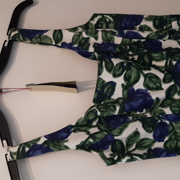 Resort Stella McCartney blue floral pattern shift dress scoop neck belt 6 40 - Picture 2 of 7